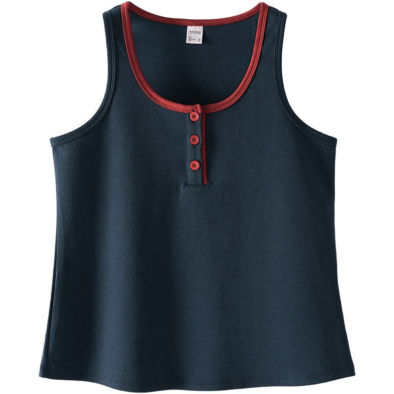 

Plus-Size Women s Clothing [Korean-Style Lazy Outfit] 2026 Spring Color-Block Hooded Sweatshirt Jacket and Suspender Pants for Chubby Women Navy Blue-Vest 6XL