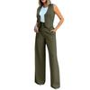 Damenmode Casual Anzug Weste Ärmellose Weite Bein Hose Casual Anzug