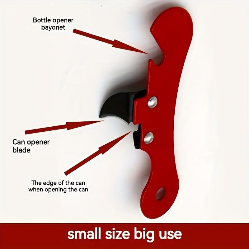 4PCS Portable Bottle Opener Stainless Steel Safety Side Cut Manual Can Opener Ergonomic Can Opener Multifunctional Kitchen Tools