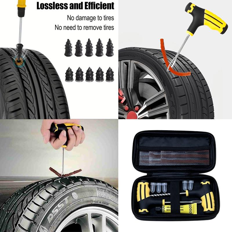 2026-HOT Car Tire Repair Kit Puncture Plug Tools Tyre Puncture Emergency for Tire Strips Stirring Glue Repair Tool Kit Valve Stems 1