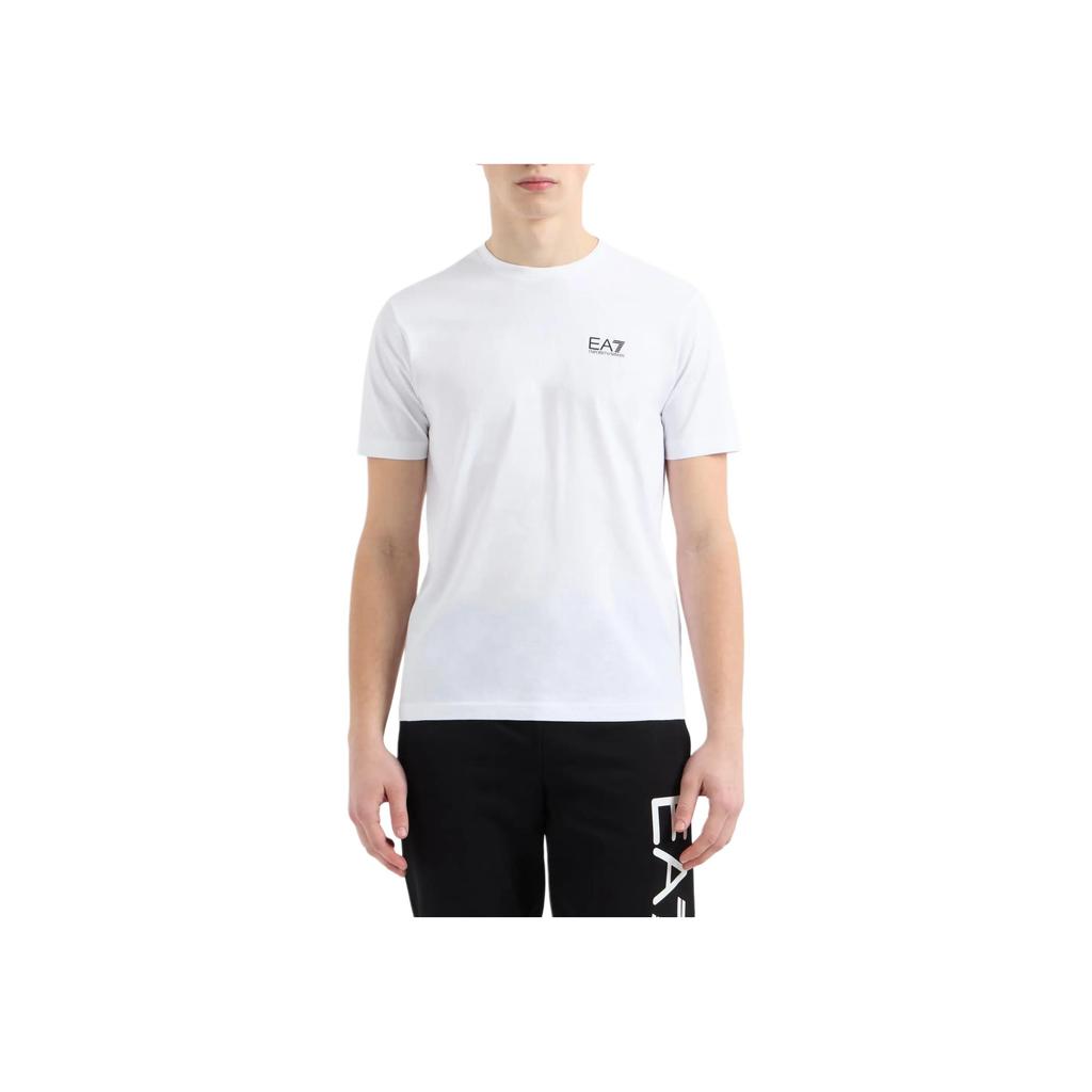 Emporio Armani EA7 Cotton Fitted Crew Neck Training T-Shirt Men Tops Cream-White 7M000567-AF10375-M0003