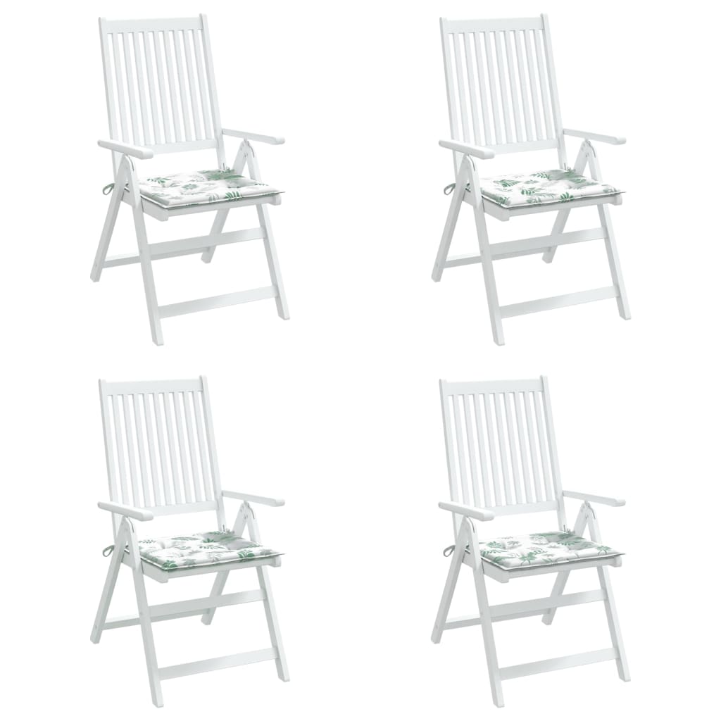 Chair Cushions 4 pcs Leaf Pattern 40 x 40 x 4 cm Fabric