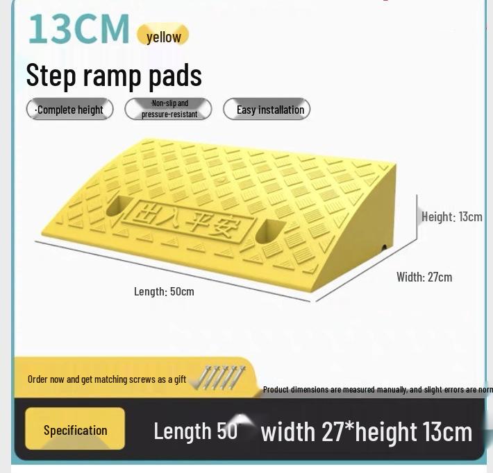 Car Sill and Roadside Plastic Uphill Triangle Speed Bump Mat