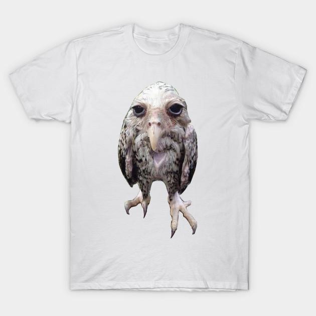 Men Black Print T-shirt Wet Owl No-Cut Transfer Paper Print Cotton Tshirt M белый