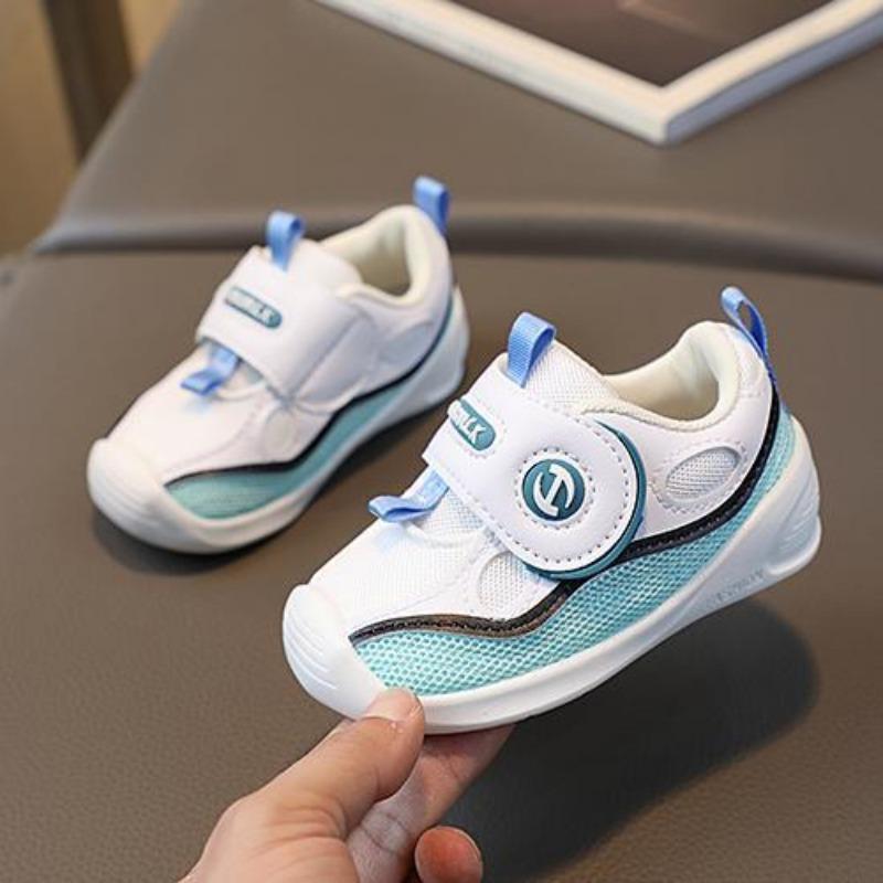 Kids Breathable Mesh Hook And Loop Casual Sneakers 16 зелёный