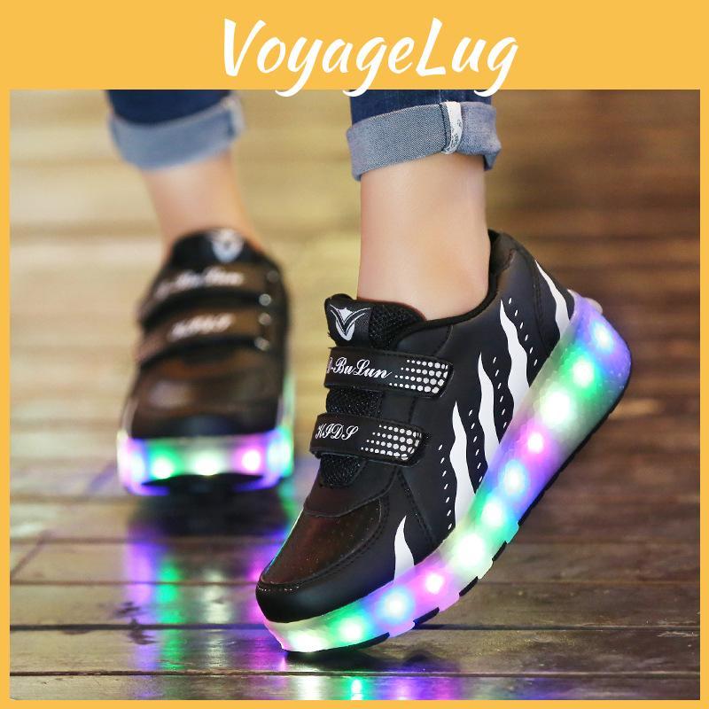 Classic Appeal Led Sneakers For Kids Light Up Roller Skate Shoes And 2 Wheels Unisex