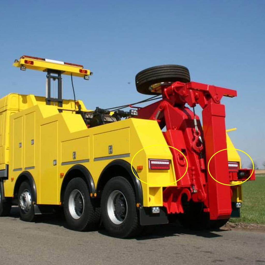 Aoling LKW Heck 12V Anhänger 20 Rot Gelb Signalleuchte Anhänger Set Lichter, Heck, LEDs, Hoch/Niedrig + Brems-/Stand-/Blinklicht Reflektoren, LKW, Traktor, Boot,