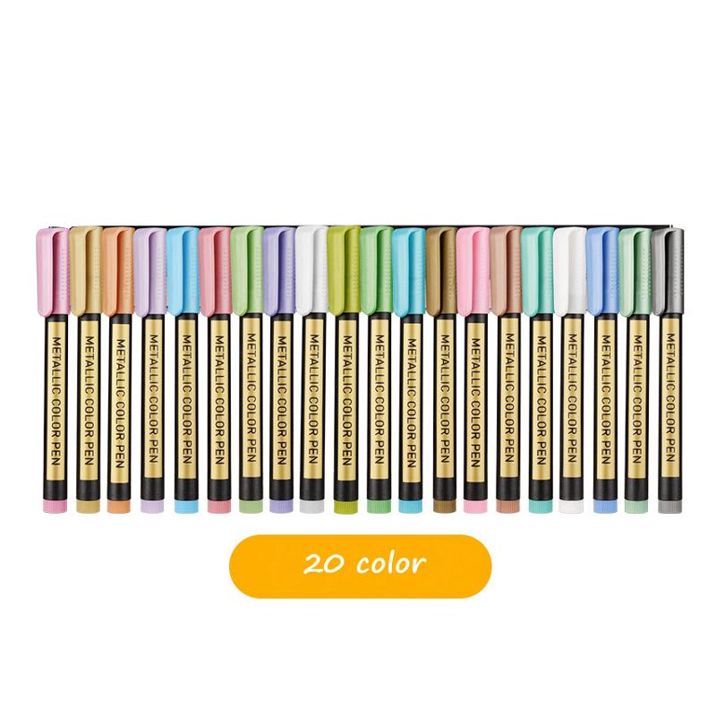 10/20PCS/Lot Metallic Markers Paints Pens Art Permanent Writing Markers for Paper Stone Glass Wall Fabric Scrapbooking Metal