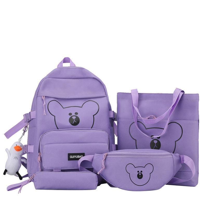 Junior High School Students Backpack Multi-piece Set High School Students Lightweight Ins Campus Sweet Student Backpack