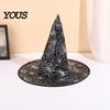 Classic Witch Costume Hat Hat, Bat Spider Web Print Wizard Festival Dress Up Accessories for Cosplay Costume, Halloween Party Supplies, Stage