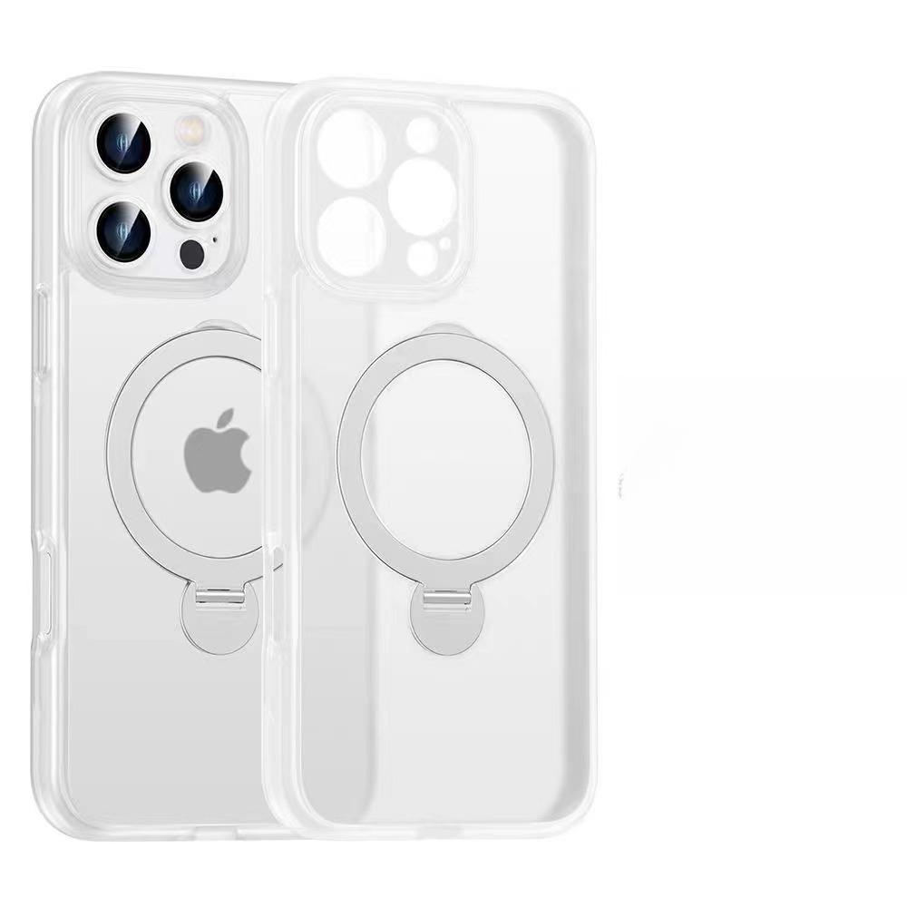 Applicable To IPhone 16 Rotating Magnetic Bracket Mobile Phone Case Apple 15 ProMax Skin Feeling Anti-fall Protection Case