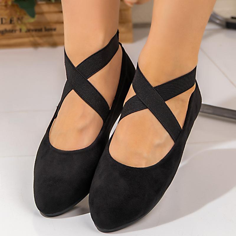 

Большого размера на плоской подошве с эластичной резинкой, туфли-лодочки с мелким вырезом, женские замшевые, с острым носком, закрывающие ногу, ленивые рабочие туфли 43 чёрный