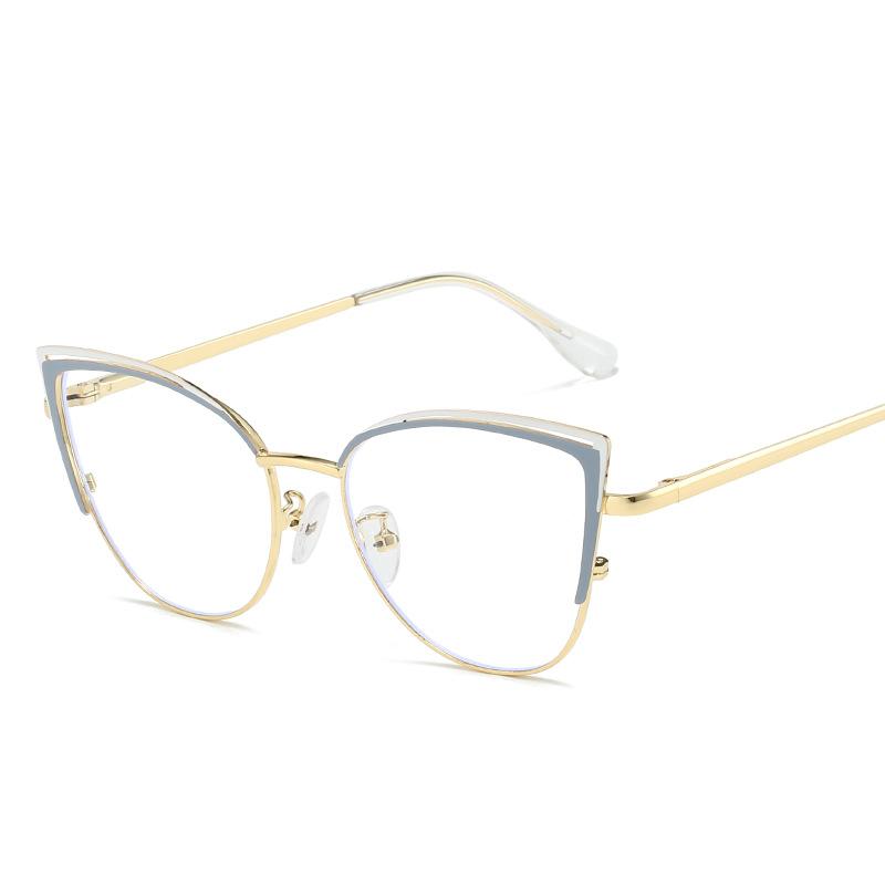 Cat Eye Shape Woman's Eyeglasses European American Stylish Women's Glasses Blue Light Blocking Eyeglass Frame
