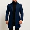 2024 Men's Solid Color Single-Breasted Wool Trench Coat