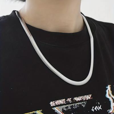 1pc Exquisite Snake Bone Chain Fashion Necklace For Men Women, Everyday Accessories, Thanksgiving Gifts