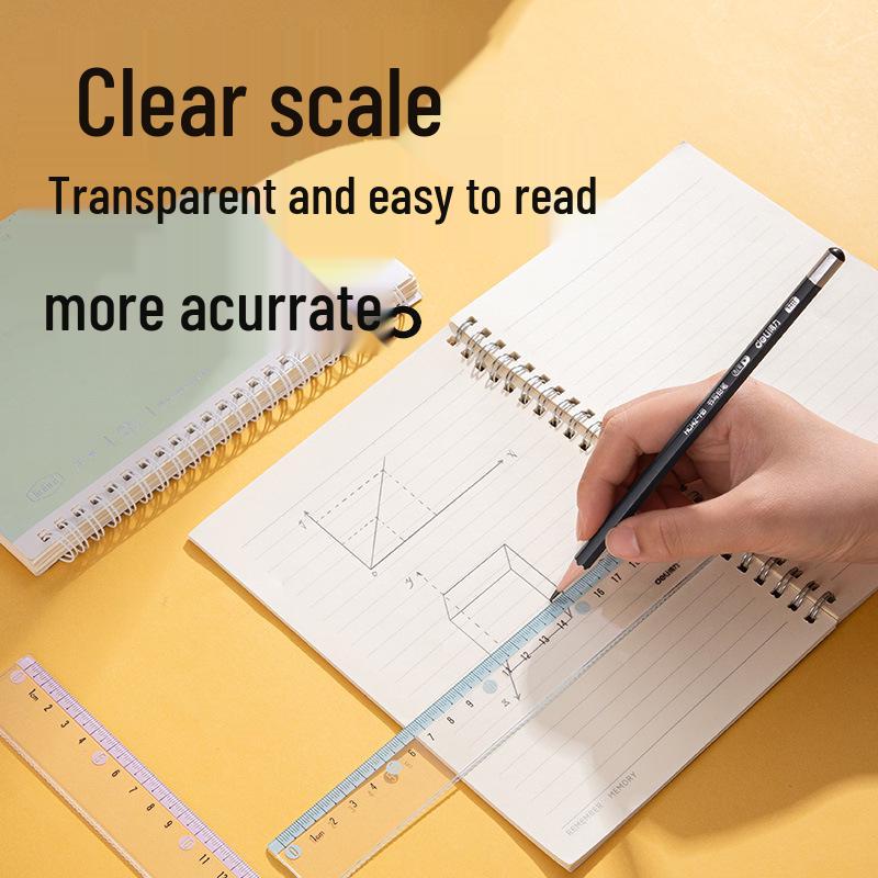 Deli V755 V756 Fashion Color Series Plastic Ruler Student Stationery Drawing Scale Tool