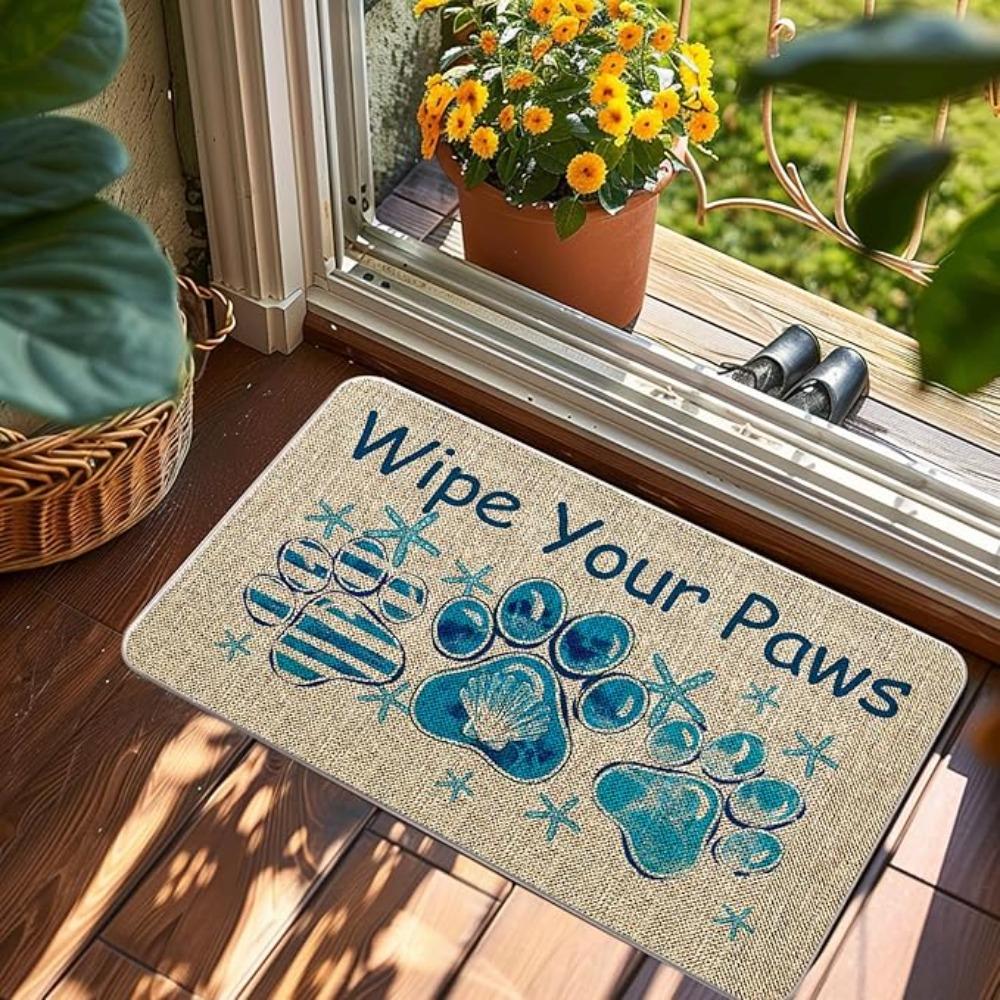 Wipe Your Paws Door Mat Winter Outdoor Rug Christmas Decorative Doormats Home Kitchen Entrance Rug Floor Front Door Mats Door