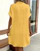 2024 Hot Seller: Summer V-Neck Button Cotton Linen Shirt Dress for Women