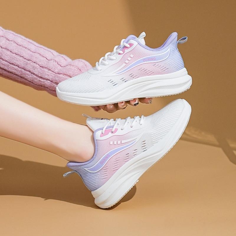 Women's Gradient Knit Sneakers Spring Lightweight Platform Athletic Shoes for Students,Breathable Casual Running Shoes