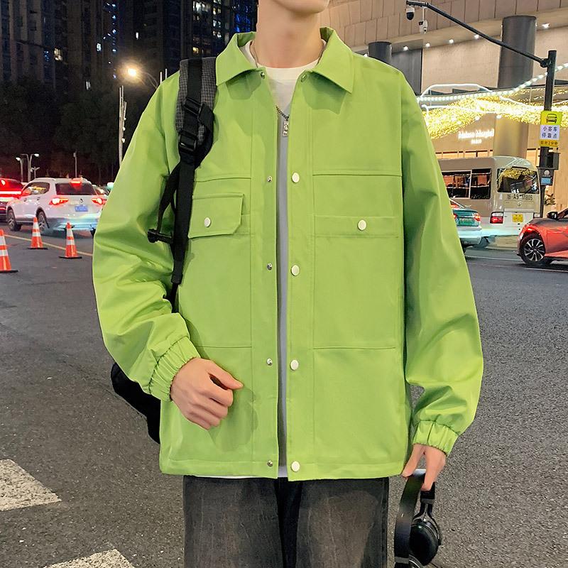 

Уютная куртка с несколькими карманами и лацканами, большой размер, свободное повседневное мужское тонкое пальто 3XL зелёный