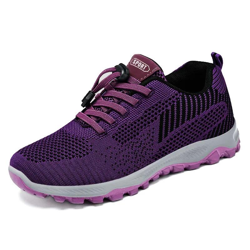 Women's Soft Bottom Running Shoes Breathable Sports Shoes Couple's Walking Shoes Spring Autumn Season round Toe Mesh Shoes
