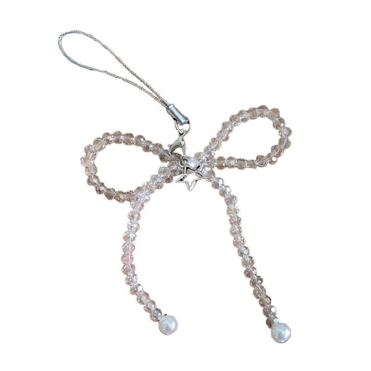 

Fashionable Keychain Phone Anti-lost Lanyard Bowknot Star Beaded Decoration 1 белый