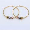 Stylish Round Bead Ear Hoops Exaggerated Metal Circle Ear Hoop Round Ear Rings for Daily Wear Dates Parties