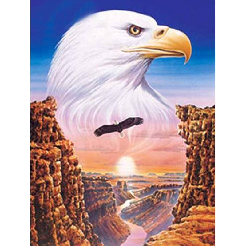 New 5D DIY Diamond Painting Eagle Diamond Embroidery Animals Cross Stitch Full Round Drill Crafts Home Decor Manual Gift