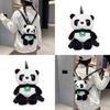 Cute Panda Plush Shoulder Bag With Zipper Pouch For Daily Use