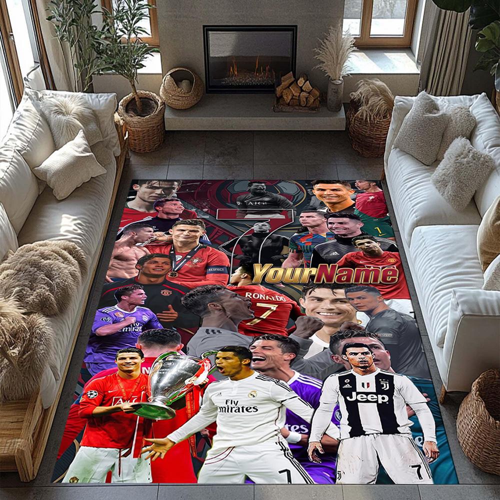 Cristiano Ronaldo 31 Personalized Text Floor Rug Office Rug Design for Decorate Room Game Room Entryway Study Room Anti-slip Rug Decorate Offices