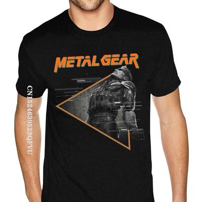 Φτηνό Custom Metal Gear Solid T-shirt Ανδρικό Μοναδικό Στυλ Αγγλίας T-shirts Ανδρικά Ρετρό Βαμβακερά Κοντομάνικα Μπλουζάκια Γοτθικού Στυλ