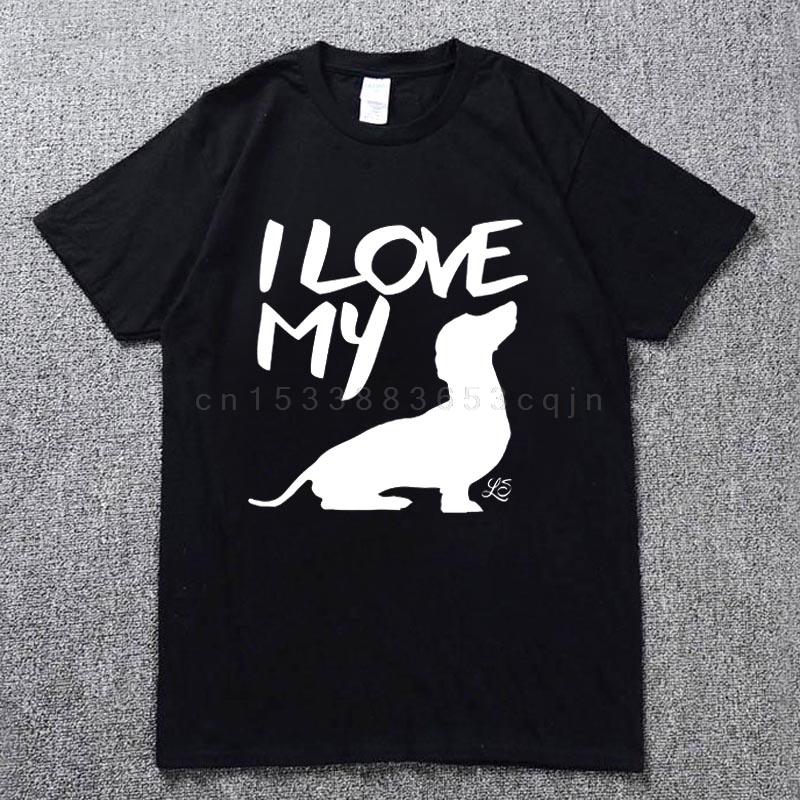 new fashion summer new Unisexs and Unisexs regular Tshirt Dackel I love my Dackel Teckel Dachshund Tshirt