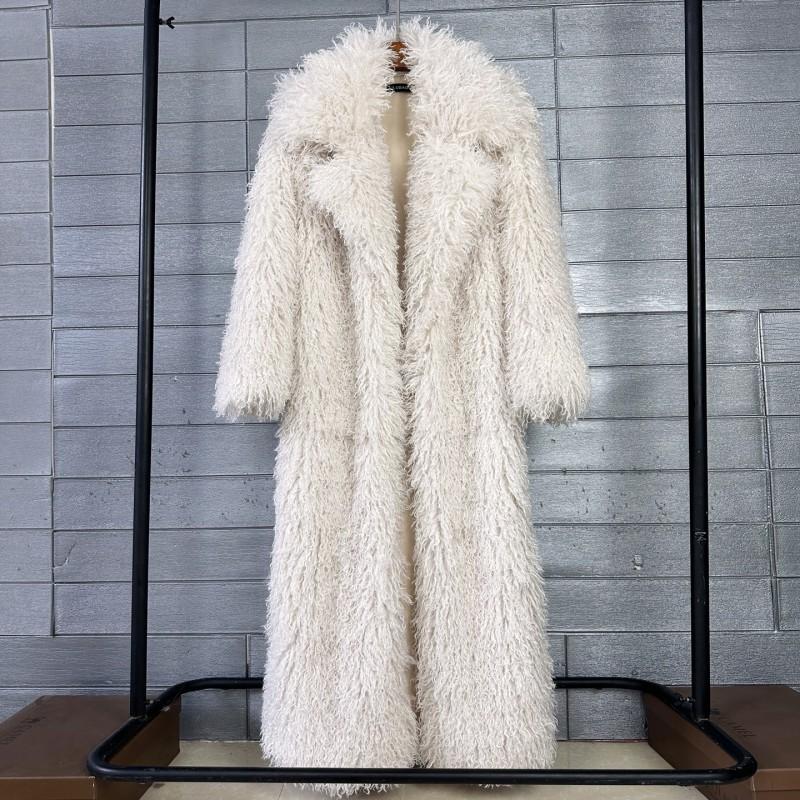 Womens Faux Fur Coat Longline Blazer Style Winter Warmth Streetwear Fashion