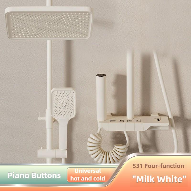 Bathroom Full Copper Constant Temperature Pressurized Rain Shower Household Digital Display Shower Head Set