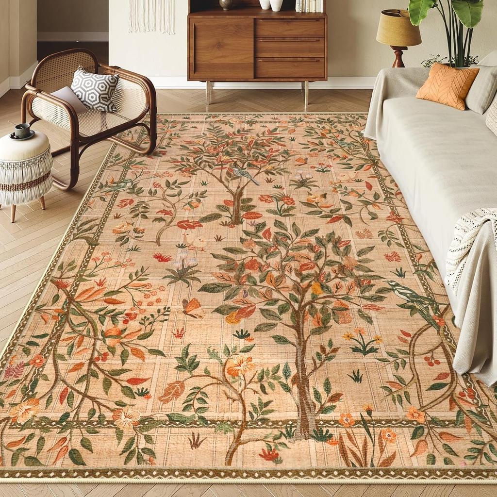 Green Living Room Carpet Forest Tree Carpets Yellow Leaves Thanksgiving Rug Home Decoration Rugs for Bedroom Bedside Floor Mat