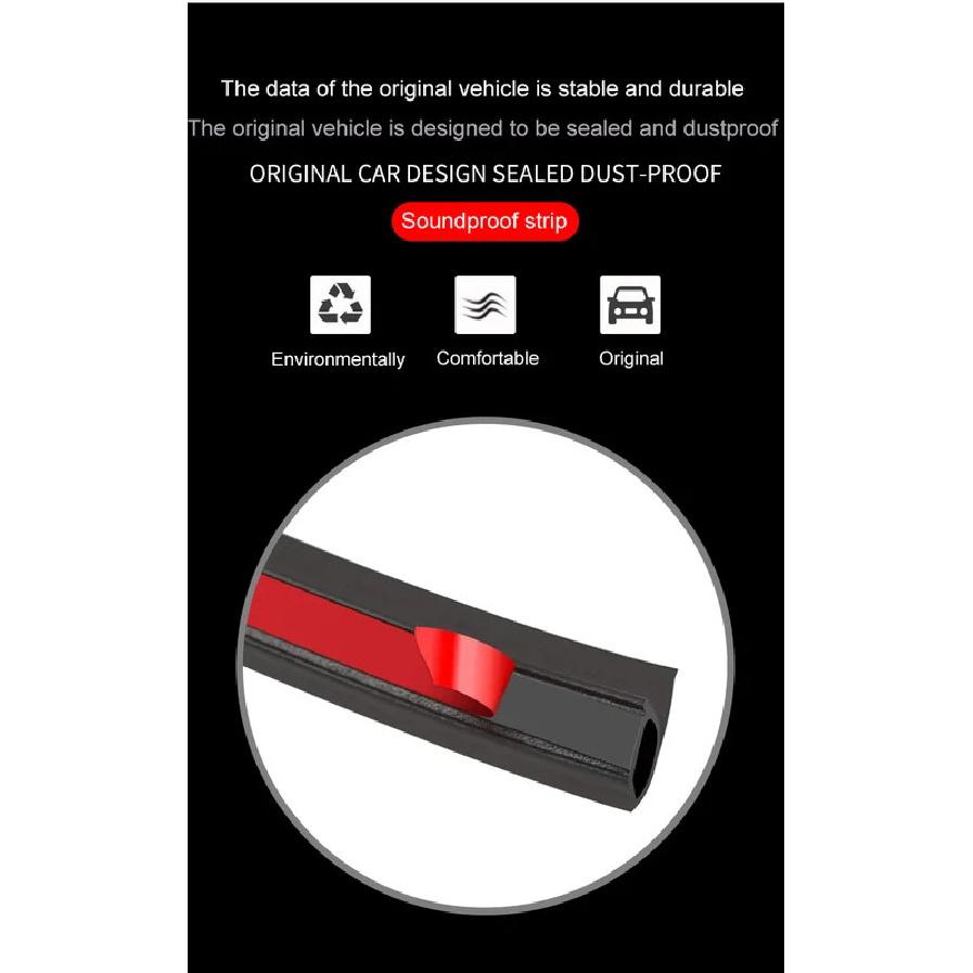For Tesla Model 3/Y 2017-2025 Door Seal Kit Soundproof Rubber Weather Draft Seal Strip Sunroof Seal Wind Noise Reduction Kit