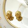 Non-Fading 316 Shell Titanium Steel Ear Buckle Striped Geometric Earrings Light Luxury High-End Women'S Jewelry