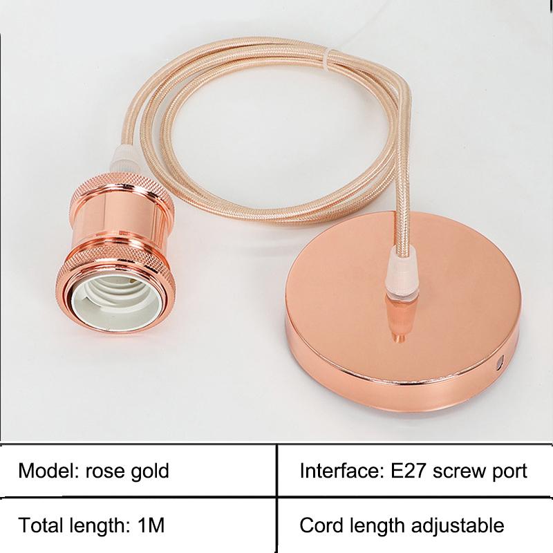 Inline Badge Ceiling Lamp Holder Aluminum E27 Lamp Holder Set Single Lamp Holder 1M Cord Vintage Style Lamp Holder For Mall