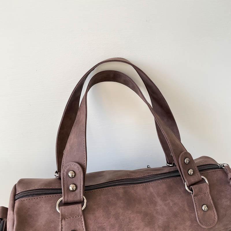 Stilvolle Wildleder Reisetasche Damen Mehrzweck-Tragetasche mit verstellbarem Schultergurt und Modischem Design