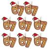 Weihnachtsanhänger Acryl Lebkuchen Zahl 67 Anhänger mit Hut Festliche Weihnachtsbaumdekoration Weihnachtsgeschenk
