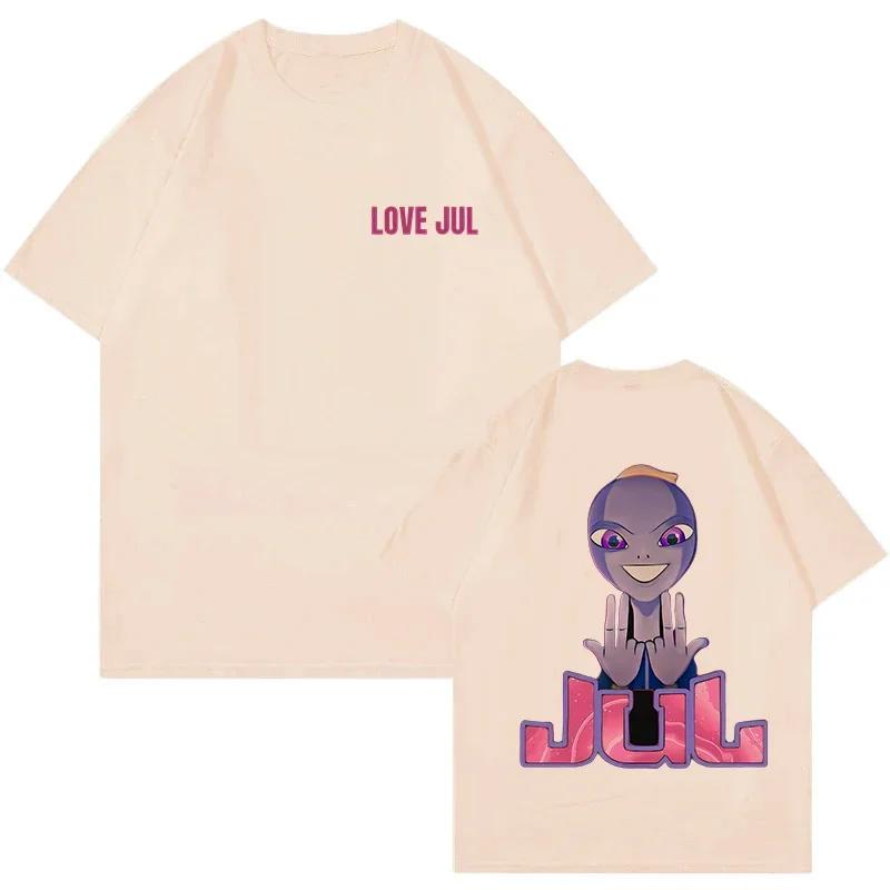 Rapper Jul Grafica Vintage Maglietta Unisex Moda Donna Hiphop T-shirt Divertente Estiva Manica Corta T-shirt Estetica Streetwear