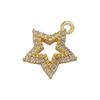 2pcs/lot, Gold Heart Crystal Pendant Star Charms for Handmade Earrings Necklace Jewelry Accessories VD1181
