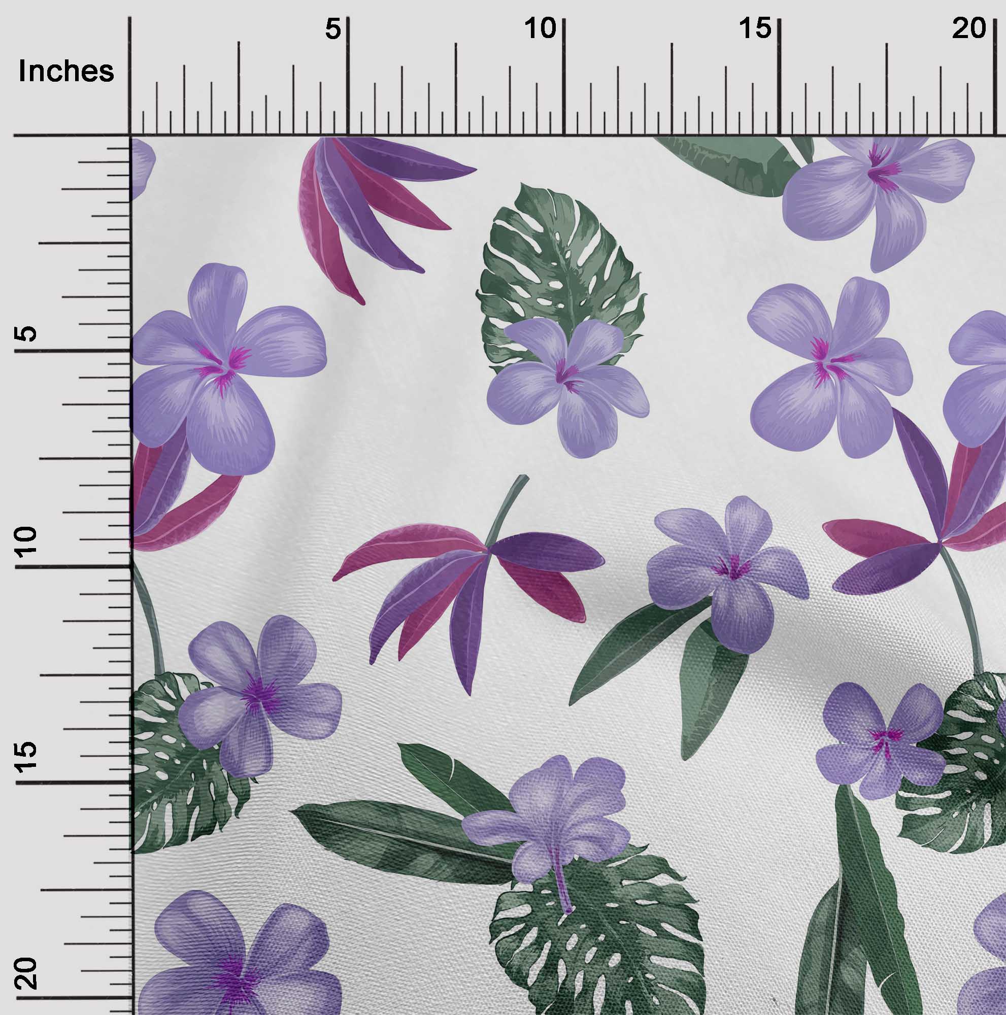 

oneOone Бавовняна гнучка світло-сіра тканина Квіти та листя Тропічні швейні ремісничі проекти Принти на тканині 40 дюймів 42 Inch Wide - Viscose Chiffon пастельні фіолетовий колір