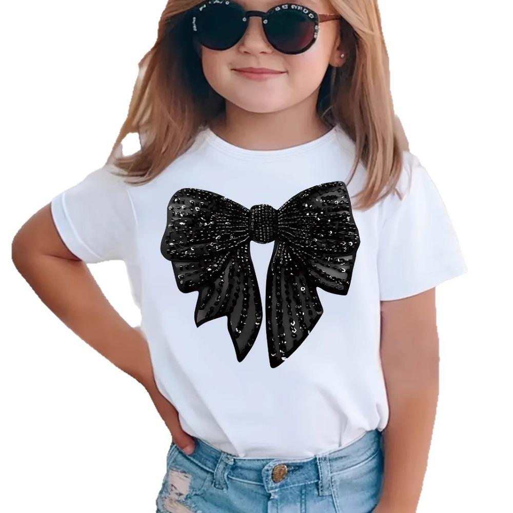 Детская одежда: Элегантная и нежная футболка с принтом бантиков 100