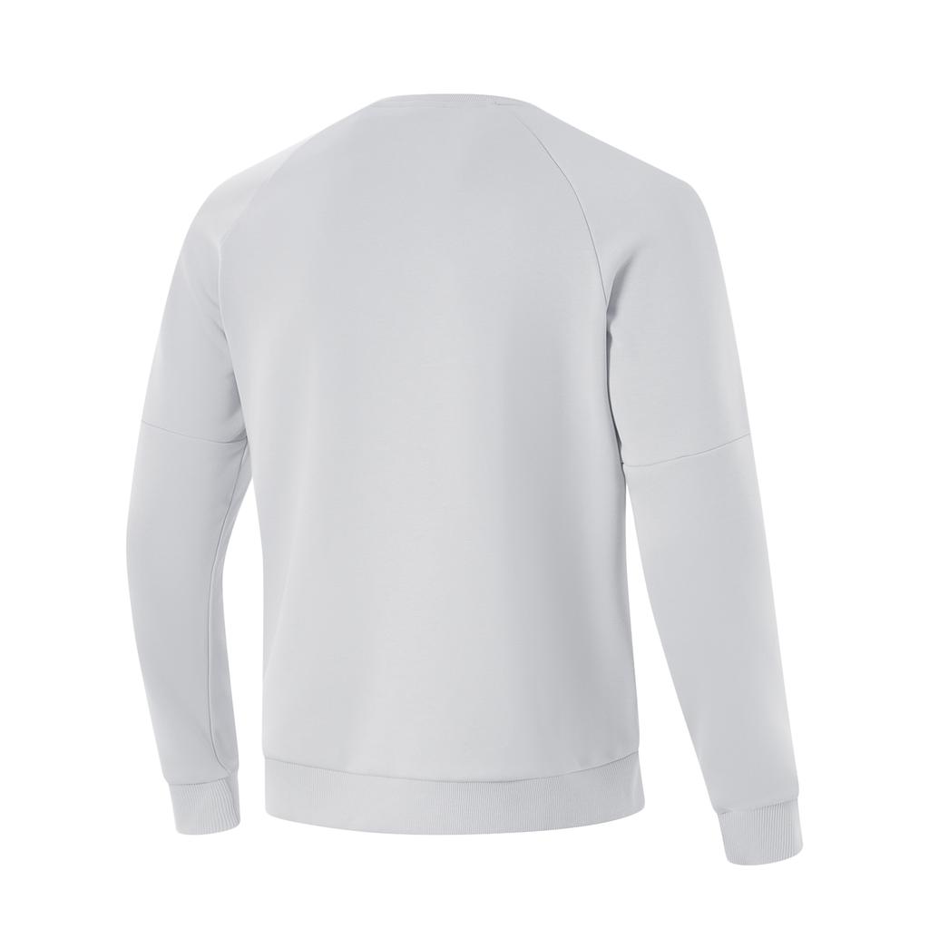 Li Ning Fitness Series Anti-Static Anti-Bacterial Warm Solid Color Round Neck Pullover Fleece Long Sleeve Sweatshirt Men Sweatshirt AWDUF99-2
