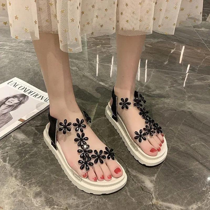 Fashion Outdoor Open Toe Ladies Shoes Wholesale Summer 2025 Comfortable Cheap Liquidation Korea Daily Chic and Elegant Women's Sandals
