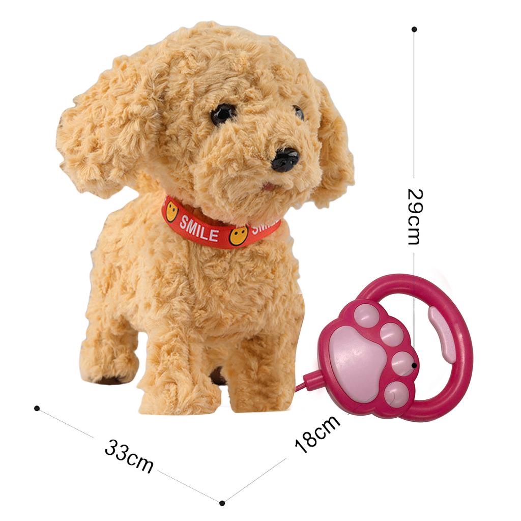 Electronic Interactive Plush Toy with Remote Control Leash Realistic Robot Puppy Toy for Ages 4 Up