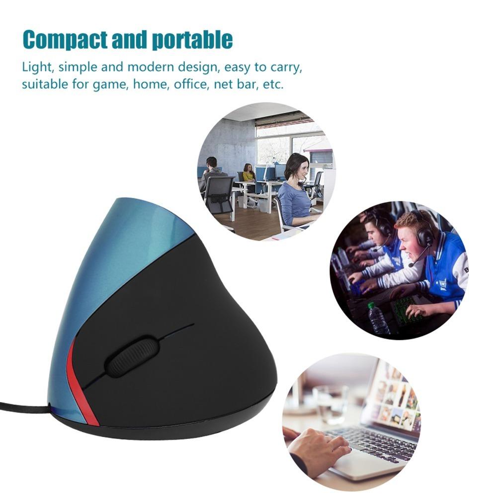 5 Buttons Vertical Mouse 1200DPI Gaming Mouse Comfort Grip Wired Mouse  Laptop Computer