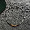 Jia Ge Pearl & Tiger Eye Clavicle Chain Necklace - Unisex Patchwork Design