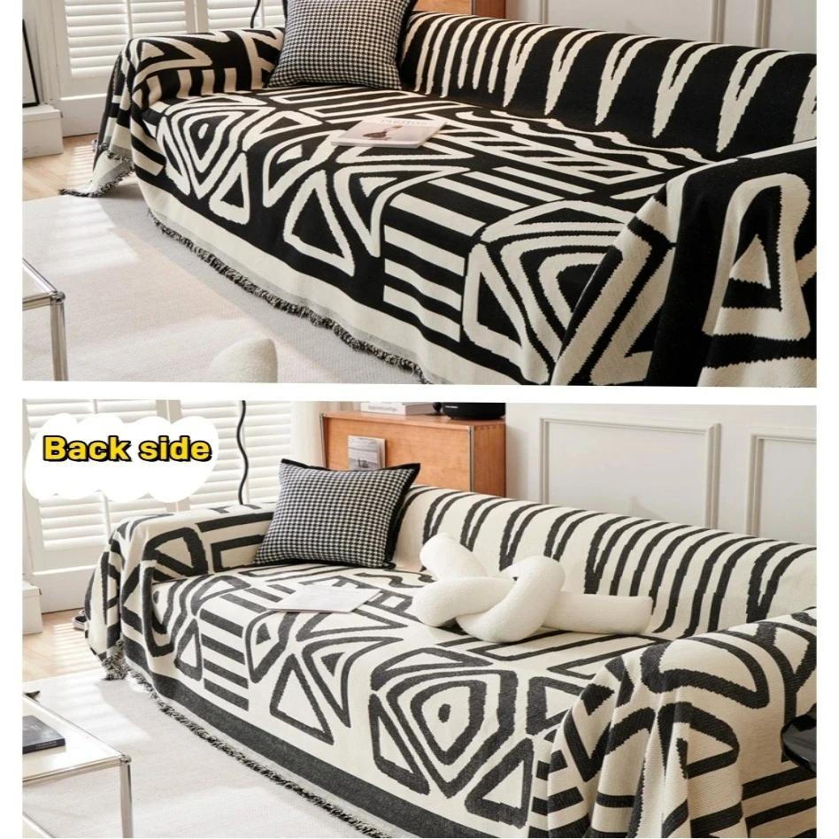 Bohemia Sofa Blanket Chenille Fabric Sofa Covers Four Seasons Universal Tassel Throw Blankets Anticat Scratch Towel Protector